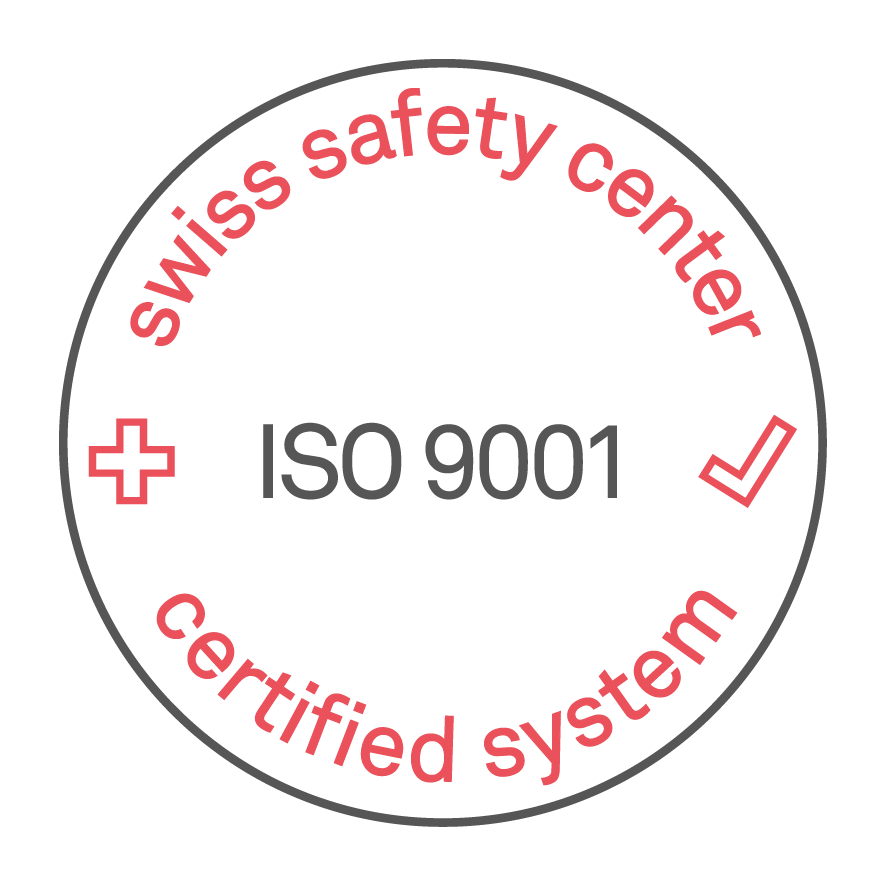 swiss safety center certified system - ISO9001